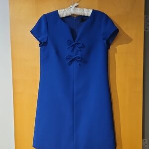 J. Crew Royal Blue Mini Dress with Bow Details